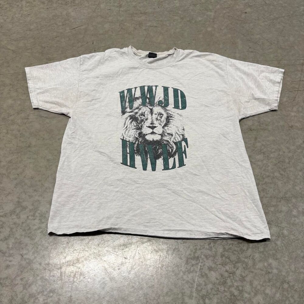 American-vintage Men's White and Grey T-shirt
